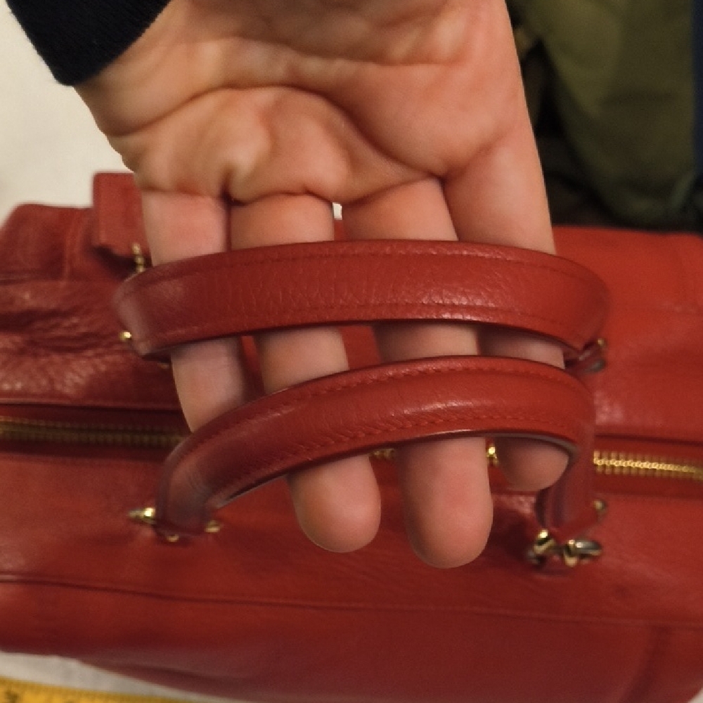 Coach Cherry Red Leather Satchel - Picture 7 of 16